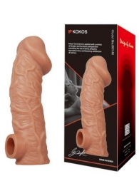 Телесная насадка на фаллос с фиксацией мошонки EXTREME SLEEVE - 15,6 см. - KOKOS - в Евпатории купить с доставкой
