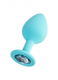 Мятная анальная втулка Brilliant с прозрачным кристаллом - 8 см. - ToyFa - купить с доставкой в Евпатории