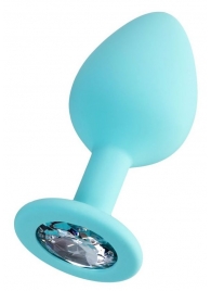 Мятная анальная втулка Brilliant с прозрачным кристаллом - 8 см. - ToyFa - купить с доставкой в Евпатории