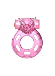 Розовое эрекционное кольцо с вибрацией Pink Bear - Baile - в Евпатории купить с доставкой
