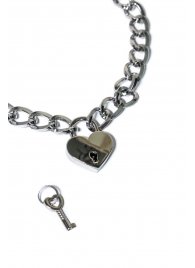 Серебристый ошейник Embrace с ключиком - Lola Games - купить с доставкой в Евпатории