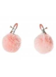 Зажимы на соски Angelic с розовыми меховыми шариками - Lola Games - купить с доставкой в Евпатории