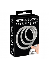 Набор из 3 эрекционных колец под металл Metallic Silicone Cock Ring Set - Orion - в Евпатории купить с доставкой