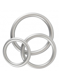 Набор из 3 эрекционных колец под металл Metallic Silicone Cock Ring Set - Orion - в Евпатории купить с доставкой