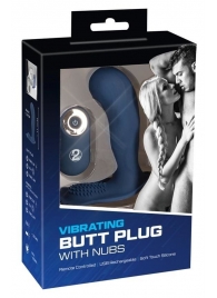 Синий вибростимулятор простаты Vibrating Butt Plug - 11,7 см. - Orion - в Евпатории купить с доставкой