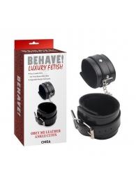 Черные оковы на ноги Obey Me Leather Ankle Cuffs - Chisa - купить с доставкой в Евпатории