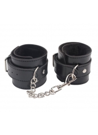 Черные оковы на ноги Obey Me Leather Ankle Cuffs - Chisa - купить с доставкой в Евпатории