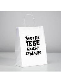 Подарочный пакет  Завтра тебе будет стыдно  - 30 х 24 см. - UPAK LAND - купить с доставкой в Евпатории