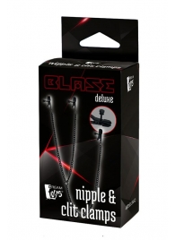 Черные зажимы на соски и клитор на цепочке DELUXE NIPPLE   CLIT CLAMPS - Dream Toys - купить с доставкой в Евпатории