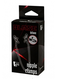 Черные зажимы на соски на цепочке BLAZE DELUXE NIPPLE CLAMPS - Dream Toys - купить с доставкой в Евпатории