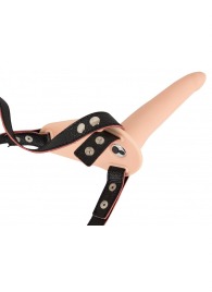 Телесный поясной страпон с вибрацией Vibrating Strap-On - 15,7 см. - Orion - купить с доставкой в Евпатории