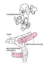 Черный пояс для женщин BEST SELECT с 3 насадками - LOVETOY (А-Полимер) - купить с доставкой в Евпатории