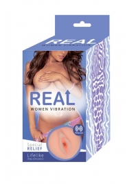 Телесный вибромастурбатор-вагина Real Women Vibration - Real - в Евпатории купить с доставкой