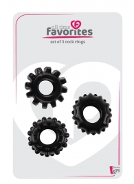 Набор из 3 черных эрекционных колец SET OF 3 COCKRINGS - Dream Toys - в Евпатории купить с доставкой