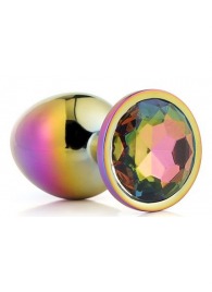 Голографическая анальная втулка с радужным кристаллом - 7,1 см. - Dream Toys - купить с доставкой в Евпатории