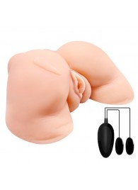 Телесная вибровагина Julie с 2 рабочими отверстиями - Baile - в Евпатории купить с доставкой