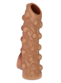 Телесная насадка с бугорками и открытой головкой Nude Sleeve L - 14 см. - KOKOS - в Евпатории купить с доставкой