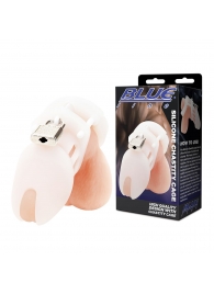 Белая клетка целомудрия Silicone Chastity Cage - BlueLine - купить с доставкой в Евпатории