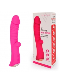 Ярко-розовый вибромассажер 5  Silicone Wild Passion - 19,1 см. - Erokay