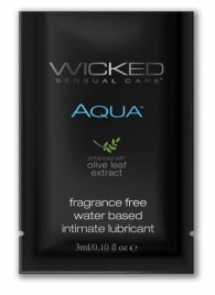 Легкий лубрикант на водной основе с алое Wicked Aqua - 3 мл. - Wicked - купить с доставкой в Евпатории