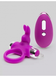 Лиловое виброкольцо с пультом ДУ Remote Control Cock Ring - Happy Rabbit - в Евпатории купить с доставкой