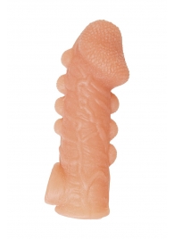 Телесная закрытая насадка с шишечками Cock Sleeve Size S - 13,8 см. - KOKOS - в Евпатории купить с доставкой