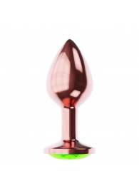 Пробка цвета розового золота с лаймовым кристаллом Diamond Emerald Shine S - 7,2 см. - Lola Games - купить с доставкой в Евпатории