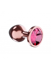 Пробка цвета розового золота с малиновым кристаллом Diamond Ruby Shine S - 7,2 см. - Lola Games - купить с доставкой в Евпатории