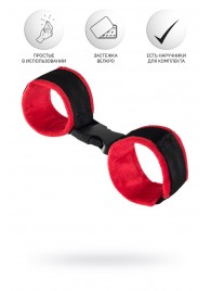 Красно-черные велюровые оковы Anonymo - ToyFa - купить с доставкой в Евпатории