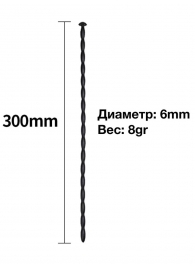 Черный уретральный расширитель - 30 см. - Rubber Tech Ltd - купить с доставкой в Евпатории