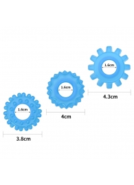 Набор из 3 голубых, светящихся в темноте эрекционных колец Lumino Play - Lovetoy - в Евпатории купить с доставкой