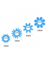 Набор из 4 голубых, светящихся в темноте эрекционных колец Lumino Play - Lovetoy - в Евпатории купить с доставкой