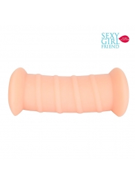 Телесный вибромастурбатор-вагина с комплектом эрекционных колец - Bior toys - в Евпатории купить с доставкой