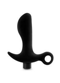 Черный анальный вибратор Silicone Vibrating Prostate Massager 01 - 10,8 см. - Blush Novelties - в Евпатории купить с доставкой