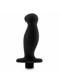 Черный анальный вибромассажёр Silicone Vibrating Prostate Massager 02 - 10,8 см. - Blush Novelties - в Евпатории купить с доставкой