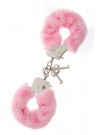 Металлические наручники с розовой меховой опушкой METAL HANDCUFF WITH PLUSH PINK - Dream Toys - купить с доставкой в Евпатории