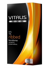 Ребристые презервативы VITALIS PREMIUM ribbed - 12 шт. - Vitalis - купить с доставкой в Евпатории