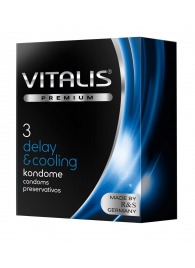 Презервативы VITALIS PREMIUM delay   cooling с охлаждающим эффектом - 3 шт. - Vitalis - купить с доставкой в Евпатории
