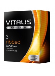 Ребристые презервативы VITALIS PREMIUM ribbed - 3 шт. - Vitalis - купить с доставкой в Евпатории