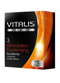 Презервативы VITALIS PREMIUM stimulation   warming с согревающим эффектом - 3 шт. - Vitalis - купить с доставкой в Евпатории