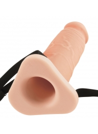 Телесный реалистичный фаллоимитатор с полостью Silicone Hollow Extension - 20 см. - Pipedream - купить с доставкой в Евпатории