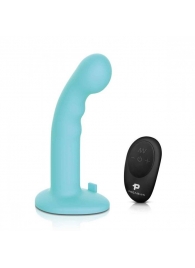 Голубая изогнутая насадка 6in Remote Control Ripple P-Spot G-Spot на черных трусиках - 16 см. - Pegasus - купить с доставкой в Евпатории