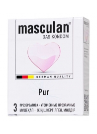 Супертонкие презервативы Masculan Pur - 3 шт. - Masculan - купить с доставкой в Евпатории