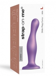 Фиолетовая насадка Strap-On-Me Dildo Plug Curvy size L - Strap-on-me - купить с доставкой в Евпатории