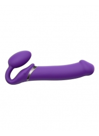 Фиолетовый безремневой вибрострапон Silicone Bendable Strap-On - size XL - Strap-on-me - купить с доставкой в Евпатории