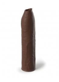 Коричневая насадка-удлинитель Uncut Silicone Penis Enhancer - 17,8 см. - Pipedream - в Евпатории купить с доставкой