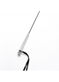 Черный кожаный стек с гладкой ручкой - 55 см. - Crazy Handmade - купить с доставкой в Евпатории