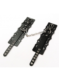 Узорчатые кожаные оковы с регулируемыми ремешками - Crazy Handmade - купить с доставкой в Евпатории