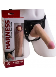 Страпон Harness из двух предметов: трусики с плугом и насадка-фаллос - 17 см. - LOVETOY (А-Полимер) - купить с доставкой в Евпатории