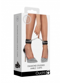 Черные поножи Diamond Studded Ankle Cuffs - Shots Media BV - купить с доставкой в Евпатории